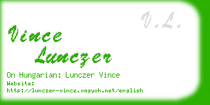 vince lunczer business card